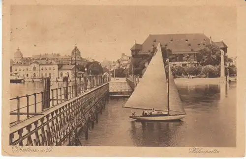 Konstanz a.B. Hafenpartie mit Segelboot gl1937 26.721