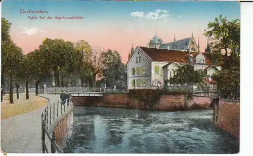 Zweibrücken an der Napoleonsbrücke feldpgl1917 23.520