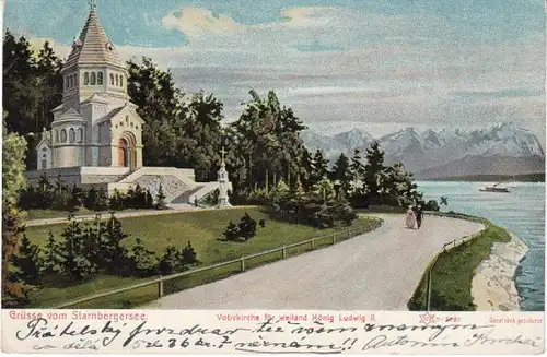 Grüsse vom Starnberger See Votivkirche gl1906 23.096