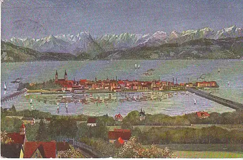 Lindau im Bodensee mit Alpenkette gl1913? C2308