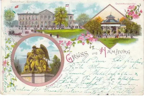 Gruss aus Hamburg Litho gl1906 22.810