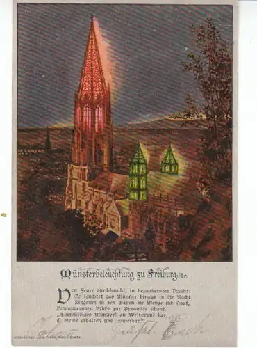 Freiburg i.Br. Münster-Belauchtung gl1904 23.715