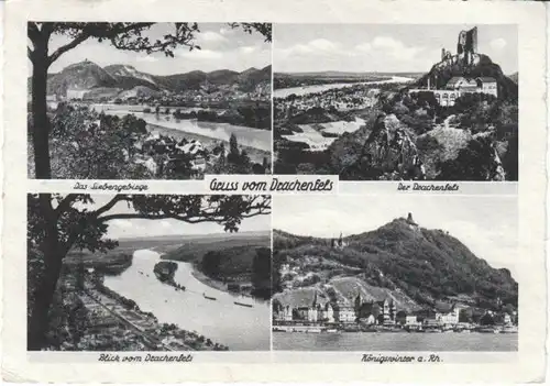 Königswinter Drachenfels Mehrbildkarte gl1943 23.747