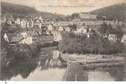 Calw Partie a.d.Nagold Blick>Schloßberg gl1911 24.007