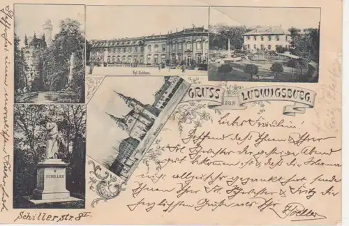 Ludwigsburg Litho Schloss Marktplatz gl1897 83.847