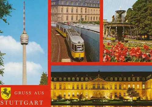Stuttgart Schloß Fernsehturm Straßenbahn gl1985 110.143