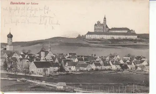 Neresheim Ort und Schloß und die Kirchen gl1907 24.123