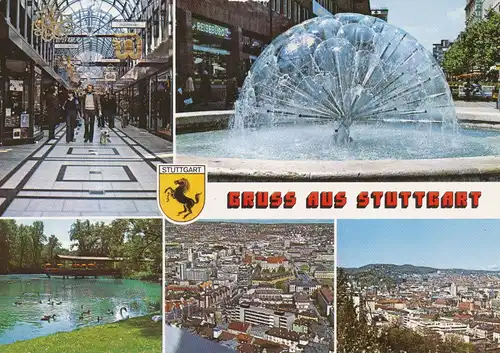 Stuttgart Mehrbildkarte Wappen gl1988 110.129