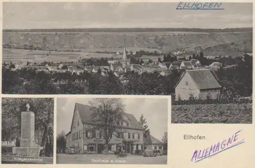 Ellhofen Kriegerdenkmal Gasthaus Krone gl1920? 84.048