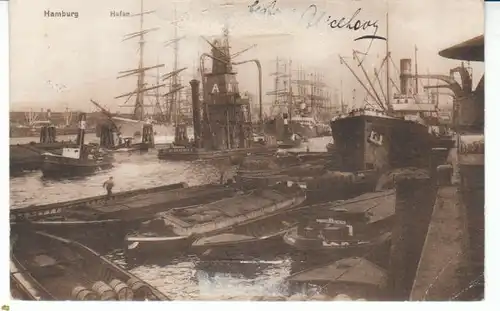 Hamburg Hafen mit Schwimmgetreideheber gl1922 23.754