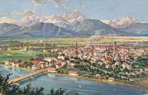 Rosenheim gegen den Wendelstein feldpgl1917 109.095