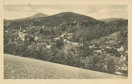 Jonsdorf m. Lausche und Zittauer Gebirge gl1954 127.661