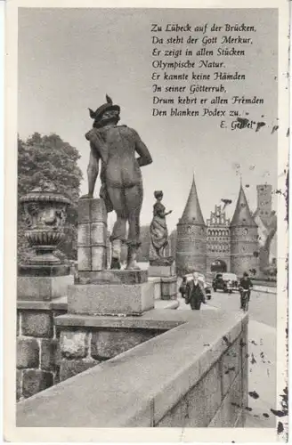 Lübeck der nackte Gott Merkur gl1956 22.797