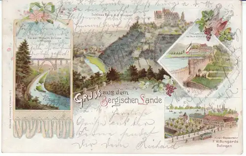 Gruss aus dem Bergischen Lande Litho gl1903 22.616