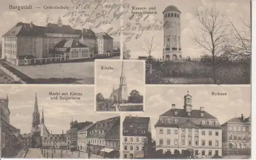 Burgstädt Centralschule Markt Kirche feldpgl1915 69.364