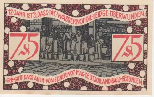 Zeulenroda Notgeld der Stadt über 75 Pfennig 90.170