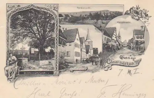 Cleversulzbach Litho 4 Ansichten gl1904 84.076