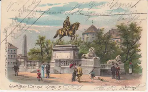 Stuttgart Kaiser Wilhelm I. Denkmal gl1898 69.298