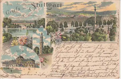 Stuttgart Schloss mit Anlagen gl1902 69.306