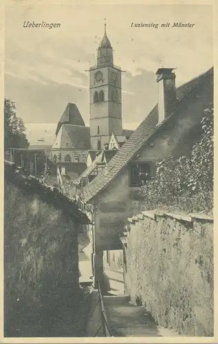 Überlingen a.B. Luziensteg mit Münster gl1911 108.818