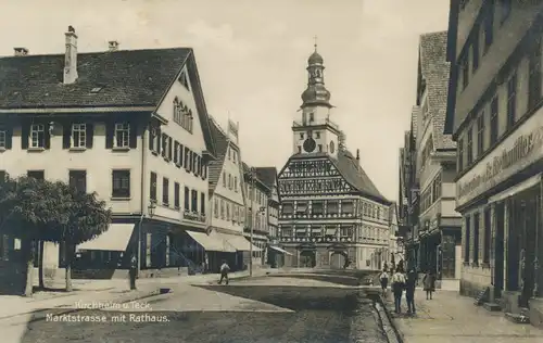 Kirchheim u.T. Marktstraße mit Rathaus gl1930 108.375