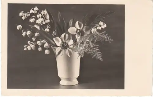 Blumenbild mit Maiglöckchen in Vase gl1937 22.592