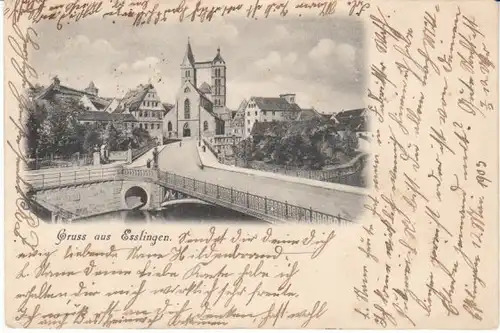 Gruss aus Esslingen a.Neckar Teilansicht gl1903 22.636