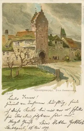 Meersburg Obertor Künstler Biese gl1899 108.585