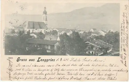 Gruss aus Lenggries Teilansicht gl1905 23.234