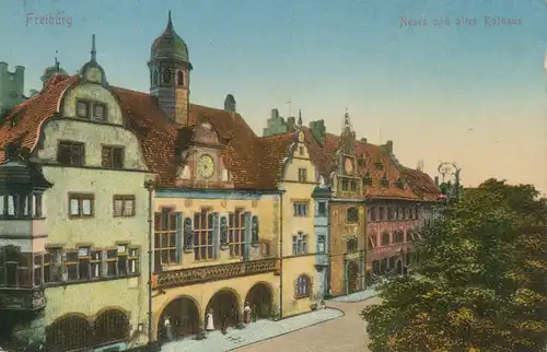 Freiburg i.B. neues und altes Rathaus gl1936 108.882