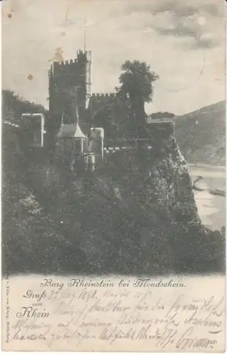 Burg Rheinstein bei Mondschein gl1898 24.278