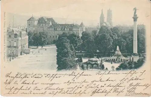 Stuttgart Schloß Schloßgarten gl1898 23.197