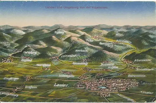 Landau und Umgebung aus der Vogelschau ngl 131.621