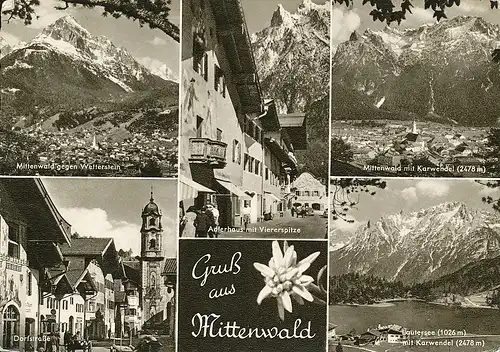 Mittenwald Teilansichten Mehrbildkarte gl1961 126.051