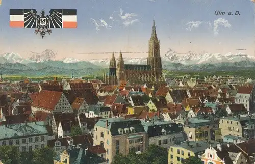 Ulm a.D. Blick auf die Stadt feldpgl1915 109.986