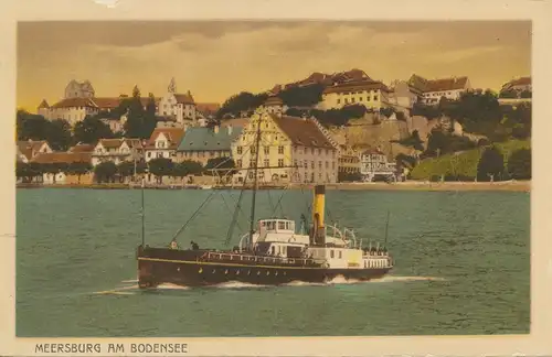 Meersburg Uferpartie mit Schiff ngl 108.653