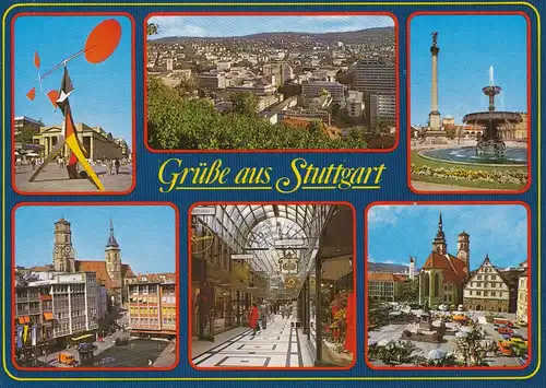 Stuttgart Mehrbildkarte gl1988 110.258