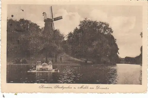 Bremen Stadtgraben Windmühle a.Doventor gl1913 24.364