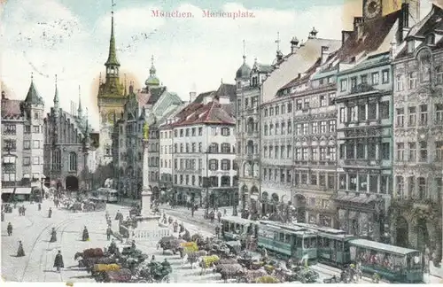 München Marienplatz voll Leben gl1912 23.317