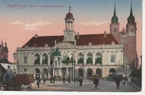 Magdeburg Rathaus und Johanniskirche ngl 90.565