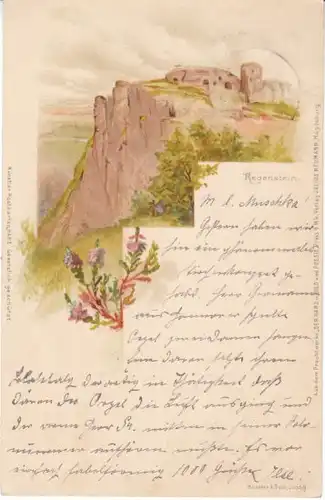 Ruine Regenstein Blankenburg Künstler-AK gl1901 24.884