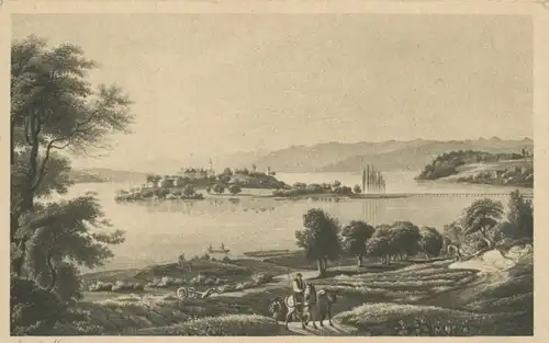 Insel Mainau Panorama im Jahre 1840 ngl 108.525