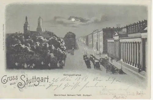 Stuttgart Königstraße im Mondschein gl1898 204.677