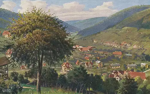 Bad Wildbad Panorama Künstler-AK ngl 133.521