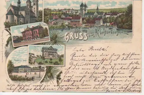 Klosterlausnitz Litho Bahnhof Kirche gl1897 90.071