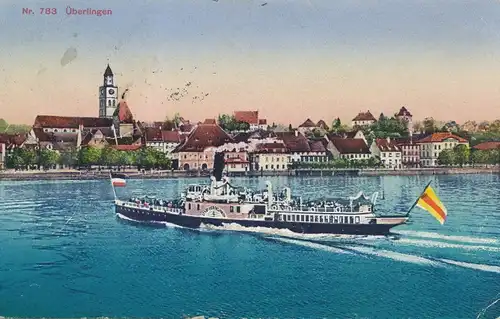 Überlingen a.B. Panorama mit Schiff gl1929 108.757