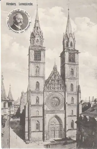 Nürnberg Lorenzkirche u. OB Dr.von Schuh gl1913 23.357