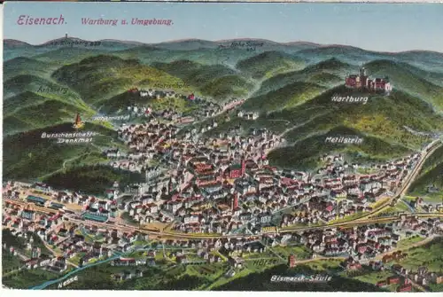 Eisenach Panorama Wartburg u.Umgebung ngl B6853