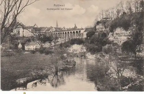 Rottweil Neckar-Partie mit Viadukt gl1915 23.660