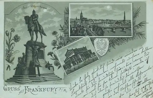 Frankfurt a.M. Litho Oper Denkmal Total gl1898 132.356